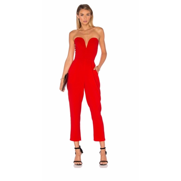 designer red jumpsuit
